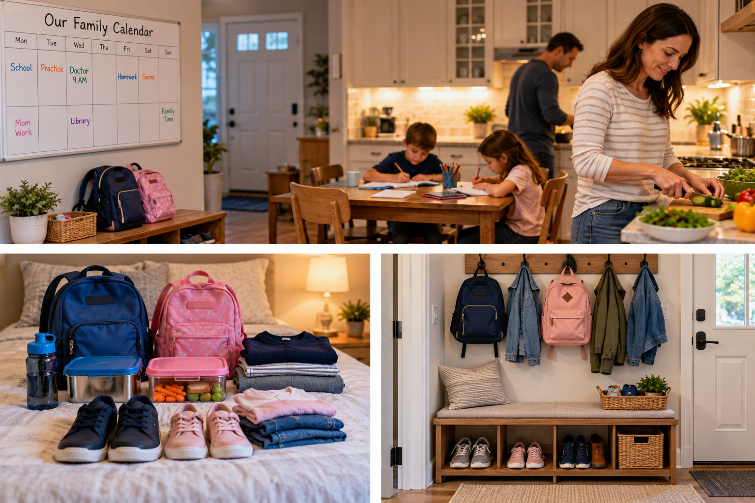 time saving routine for a busy family at home