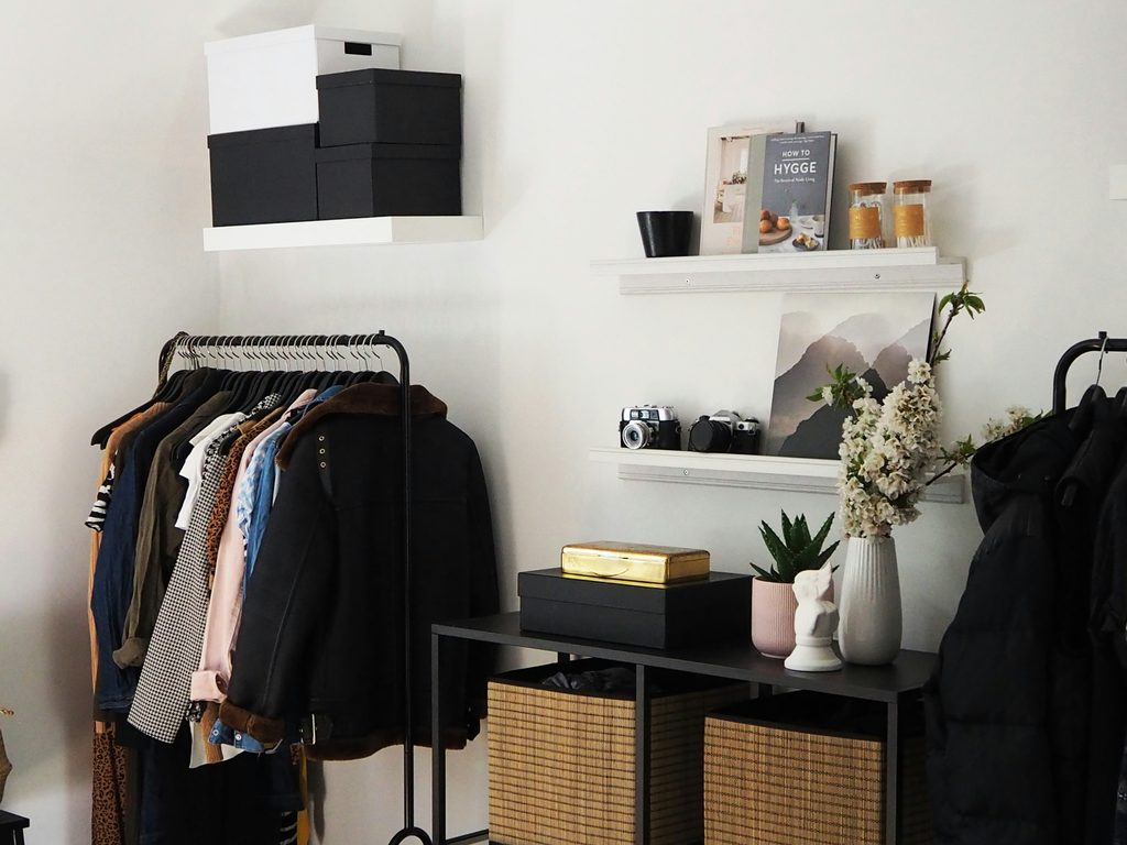 wall storage ideas for a small entryway with hooks and shelf